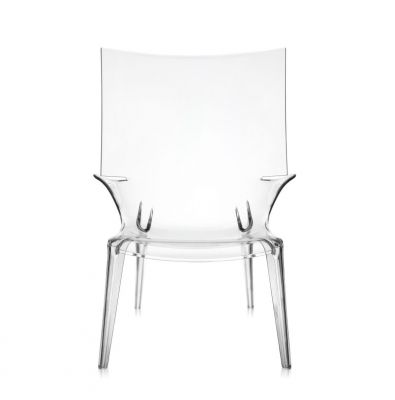 Transparenter Uncle Jim Sessel von Kartell, ein moderner Design-Stuhl aus Polycarbonat für Wohnzimmer und Büro.